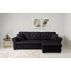 Ecksofa Arles Schwarz 25 S: 266x161 Cm - Buchefarben/Schwarz, Design, Textil (266/161cm) - MID.YOU