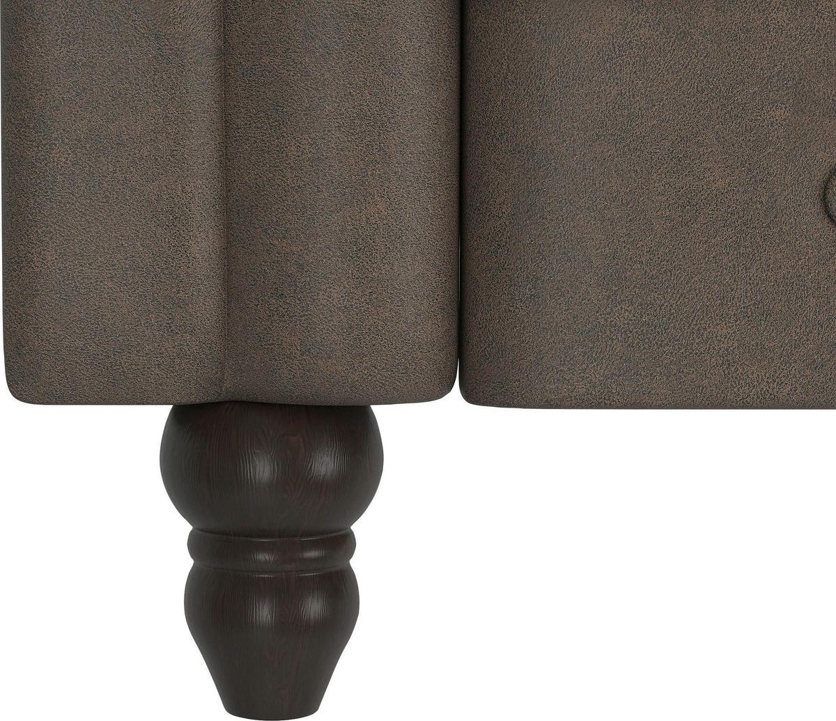 Ecksofa Firenze Dunkelbraun, mit Schlaffunktion - Dunkelbraun/Schwarz, Basics, Textil (241/154cm) - Livetastic