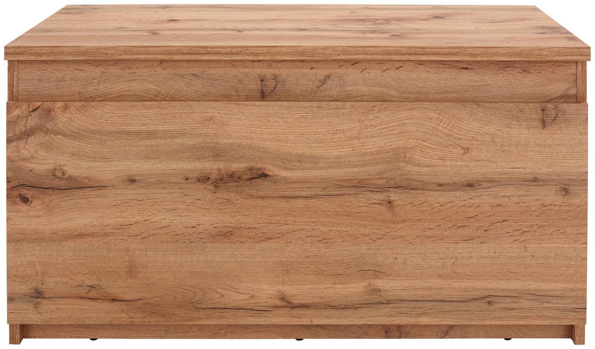 Garderobenbank Trand B: 90 cm mit 2 Klappen Eiche Dekor - Eichefarben/Schwarz, MODERN, Holzwerkstoff (90/49/38cm)