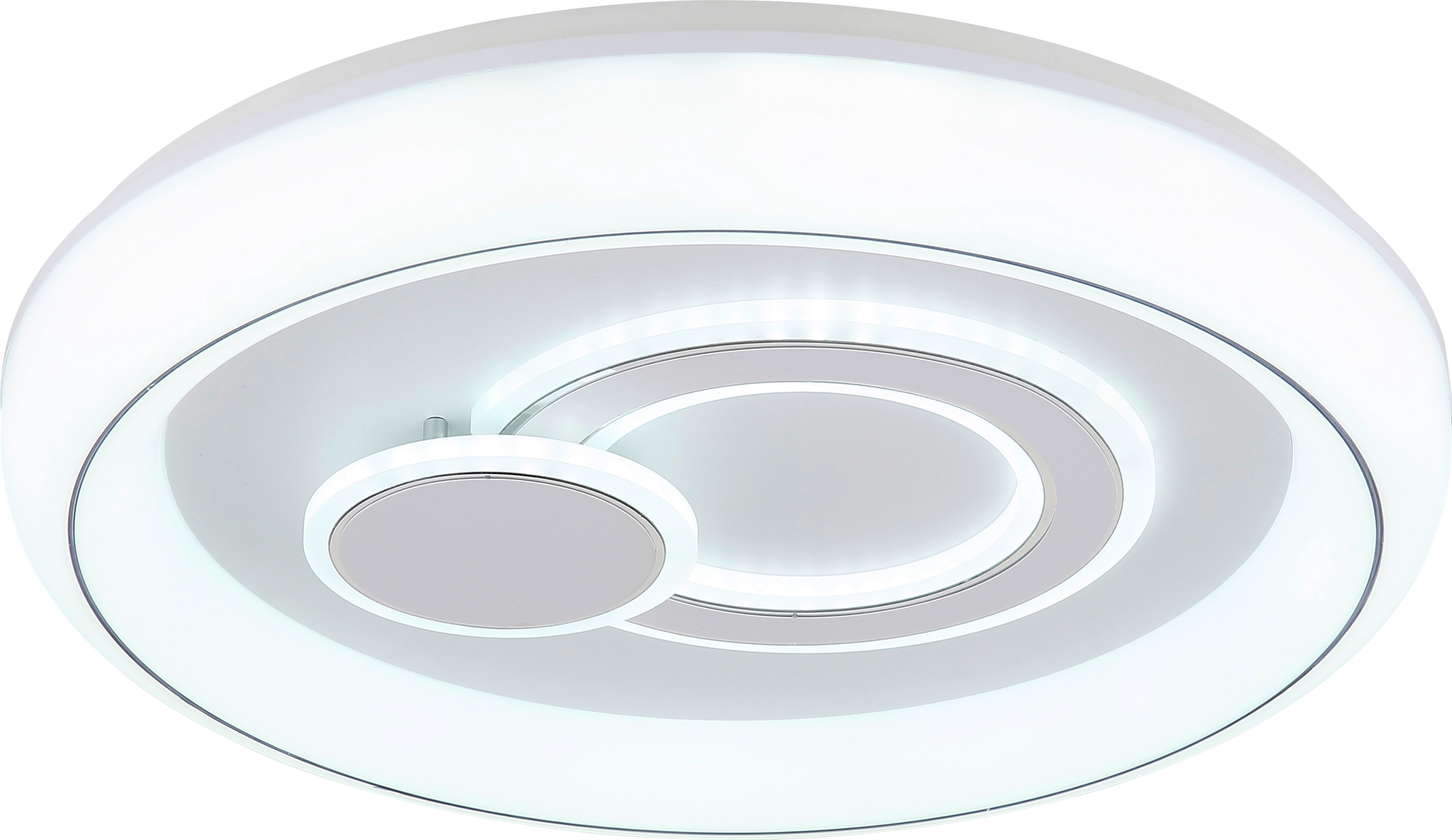 LED-Deckenleuchte Caitlin - Opal/Weiß, Basics, Kunststoff/Metall (48/7,5cm) - Luca Bessoni