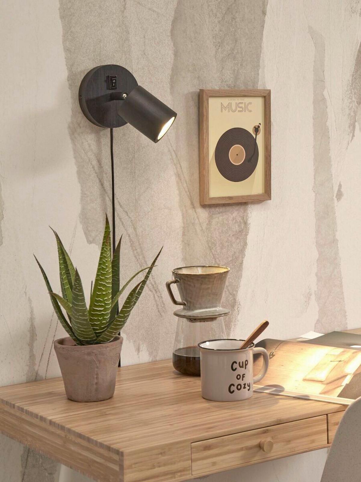 Wandleuchte Java/Ws1/B - Schwarz, Trend (12/15/12cm) - Good & Mojo