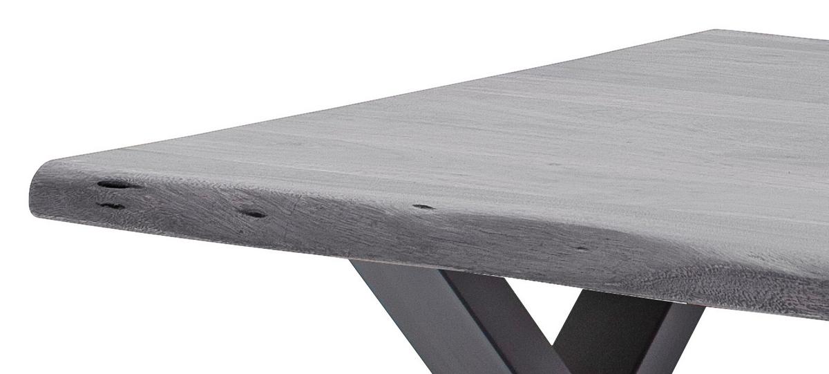 Couchtisch Holz Mit Massiver Tischplatte Cartagena, Akazie - Anthrazit/Grau, MODERN, Holz/Metall (75/45/75cm)