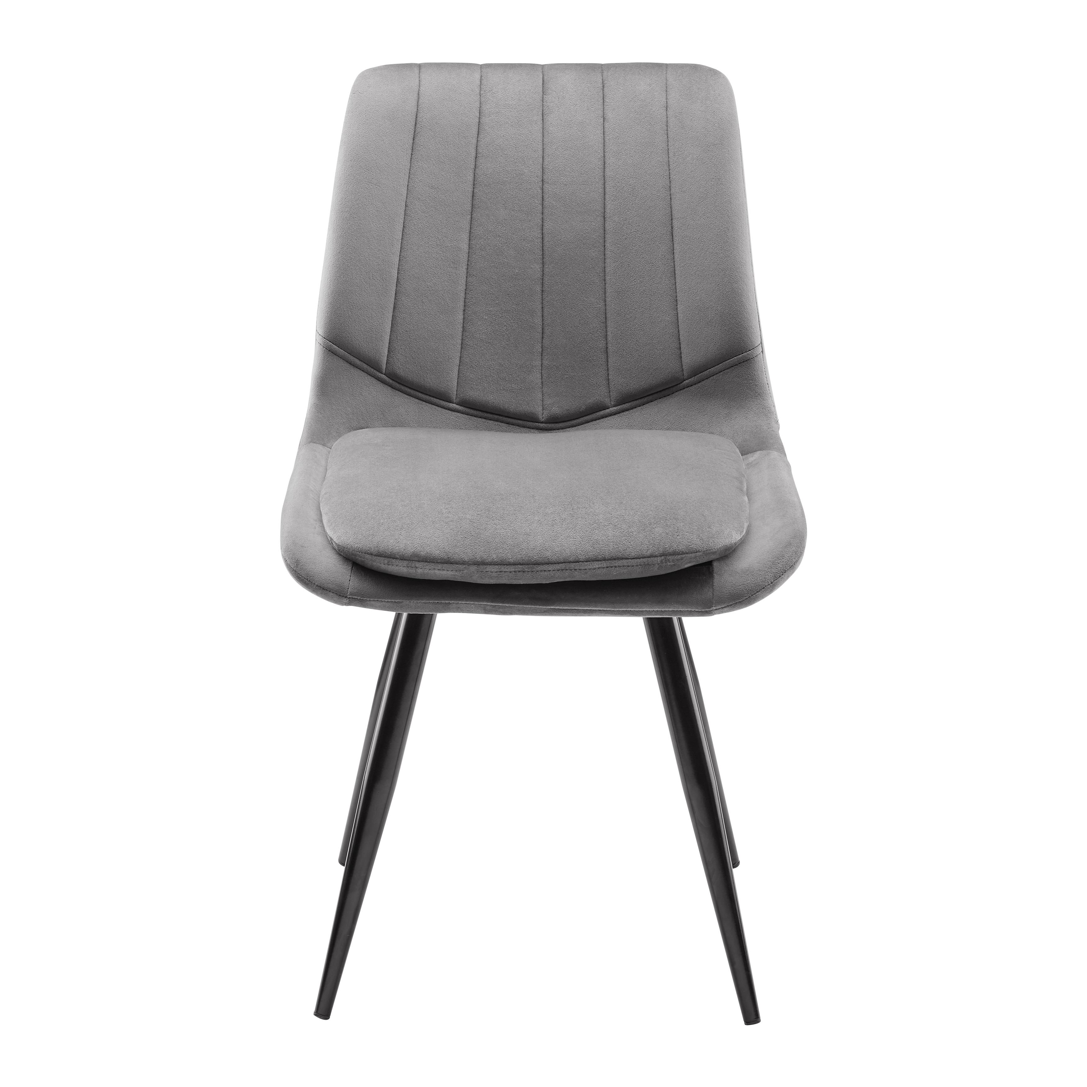 Jídelní Židle Joy Tm. Šědá - černá/tmavě šedá, Moderní, kov/textil (49/82/55cm) - Modern Living