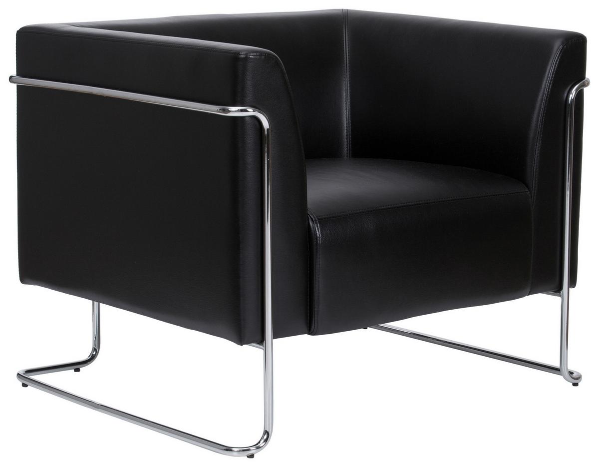 Designsessel Curacao Schwarz - Chromfarben/Schwarz, MODERN, Textil (88/74/74cm) - MID.YOU