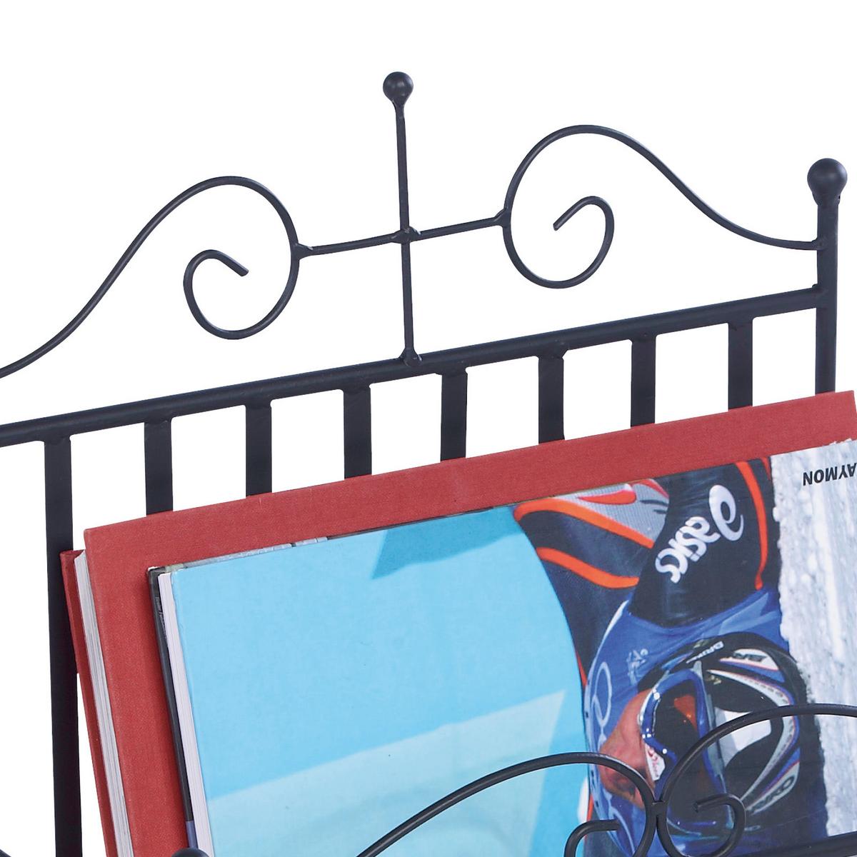 Zeitungsständer Hanne Stahlrohr Schwarz B: 37 cm - Schwarz, MODERN, Metall (37/40/18cm)