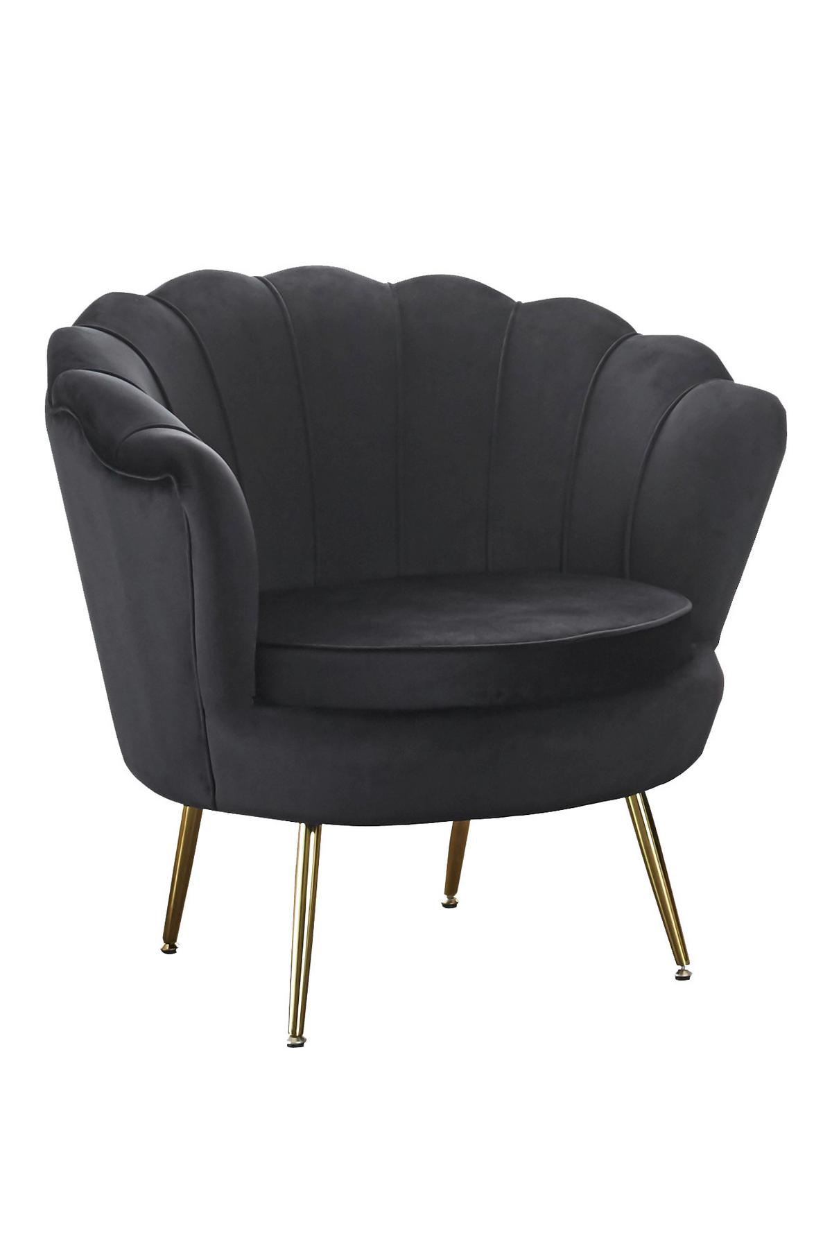 Sessel Schwarz B: 76 Cm - Goldfarben/Schwarz, MODERN, Textil (76/78/76cm) - Livetastic