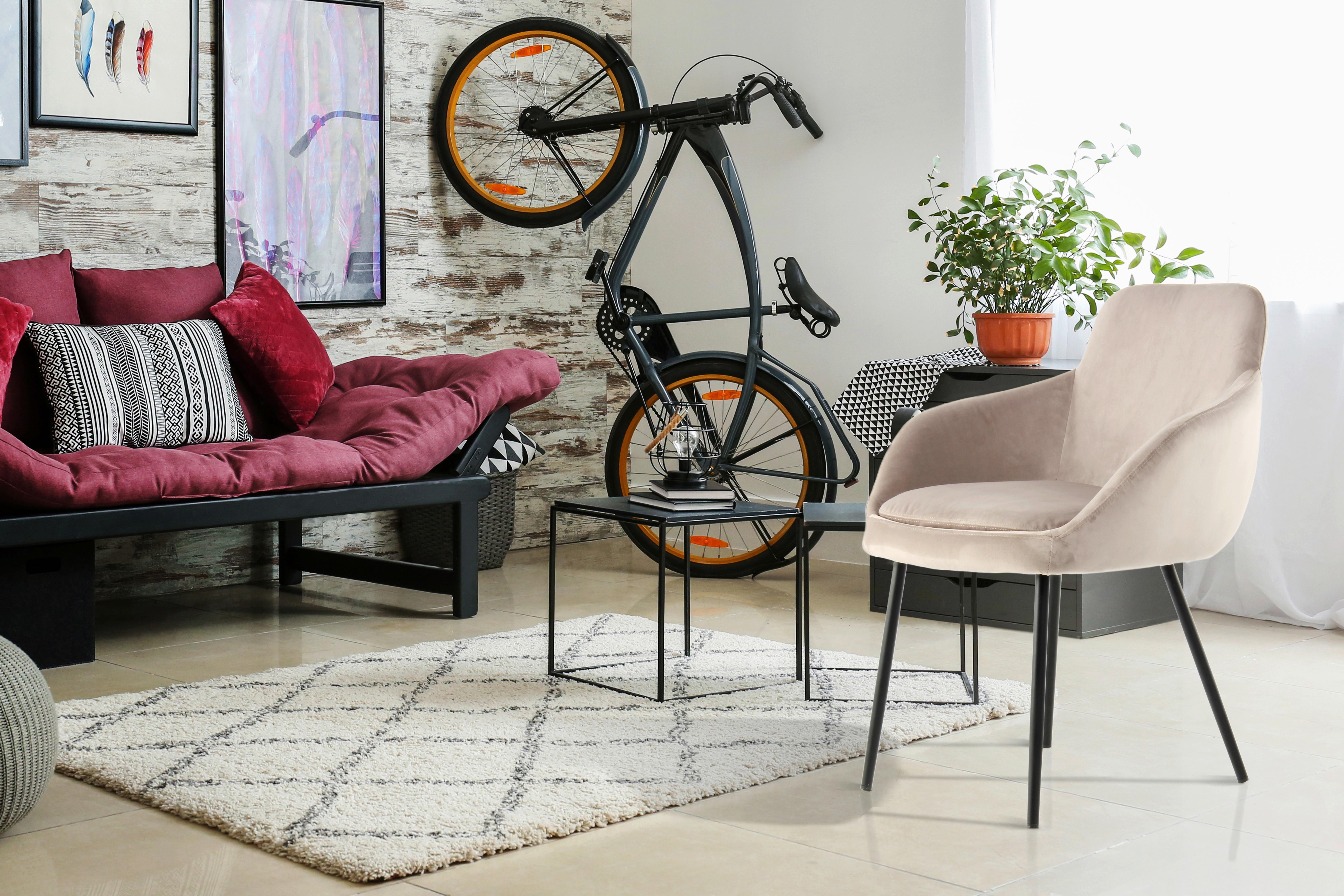 Sada židlí s područkami šedohnědá - černá/šedohnědá, Moderní, kov/textil (60,5/80/60cm) - MID.YOU