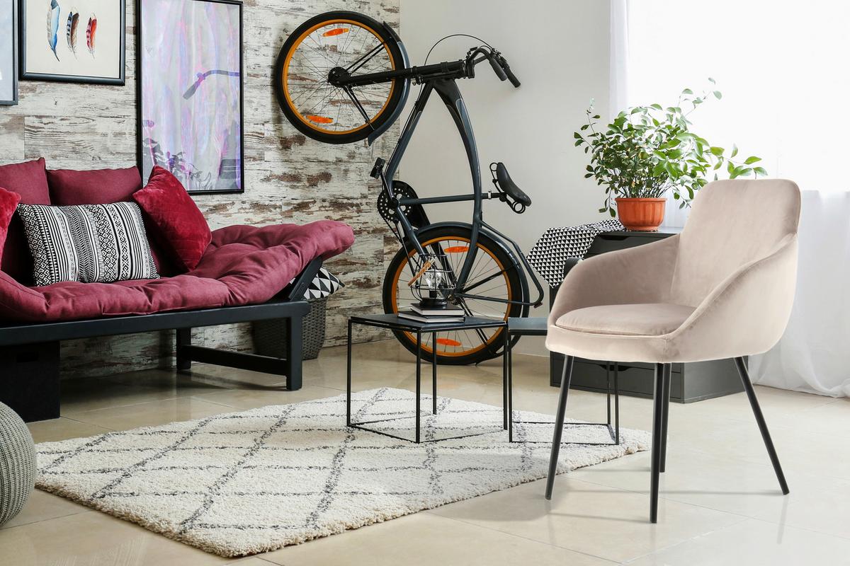 Sada stoličiek s podrúčkami sivohnedá - čierna/sivohnedá, Modern, kov/textil (60,5/80/60cm) - MID.YOU
