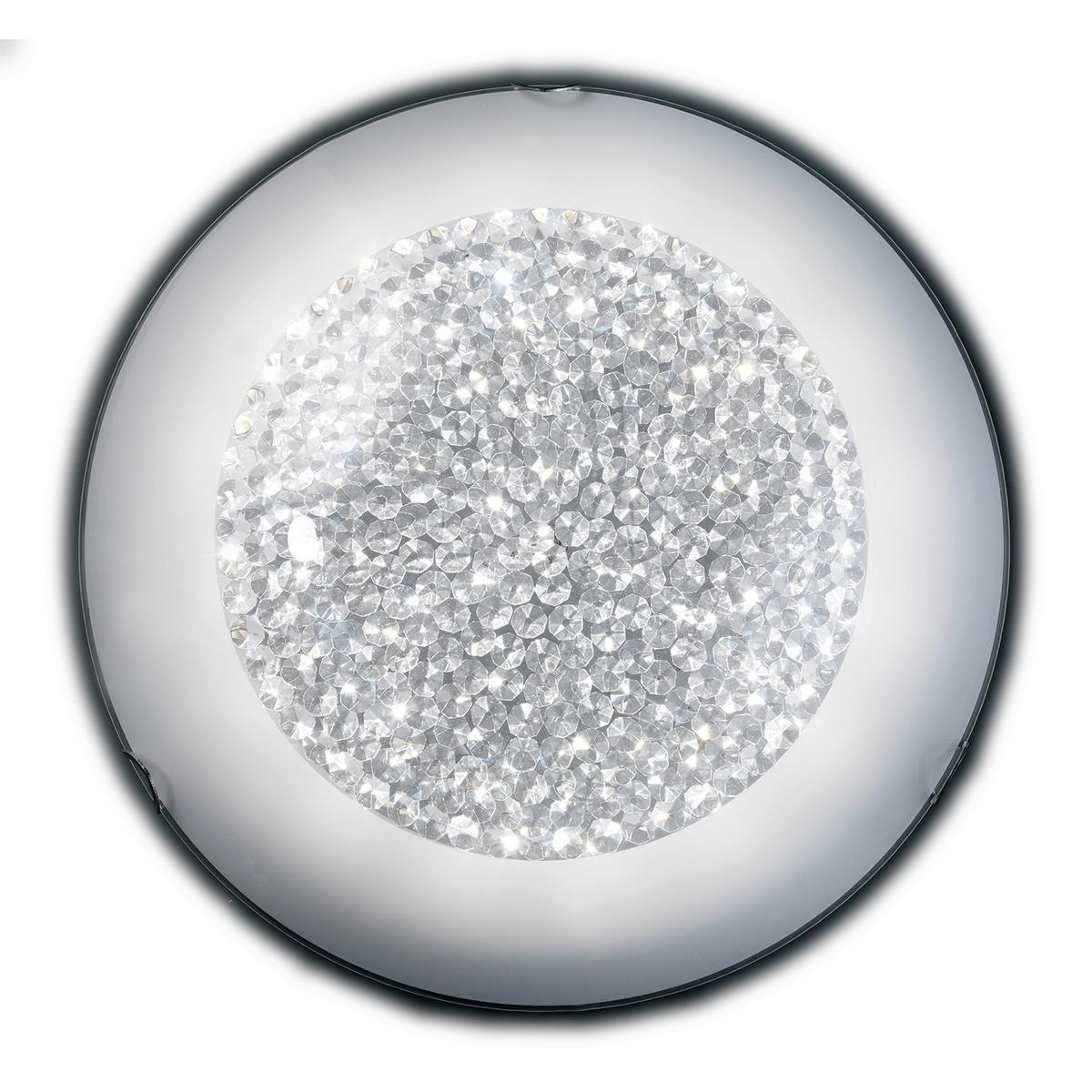 Led-deckenleuchte Brill Klar Chromfarben L: 50cm - Klar/Chromfarben, Design, Glas/Metall (50/50/13cm)