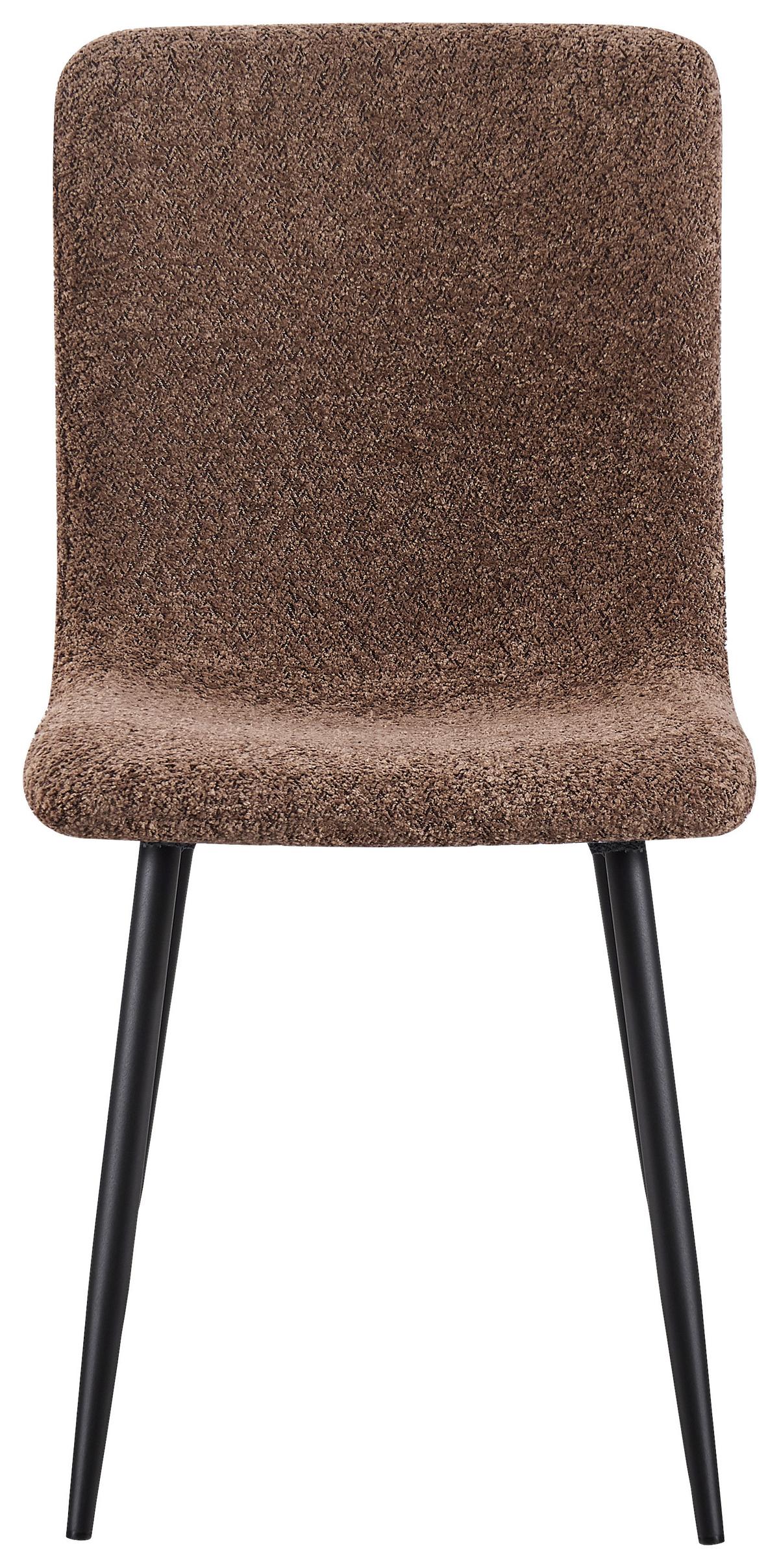 Esszimmerstuhl Narvik Braun Echtholz Beine - Schwarz/Braun, MODERN, Holz/Textil (43/86/54,5cm) - MID.YOU