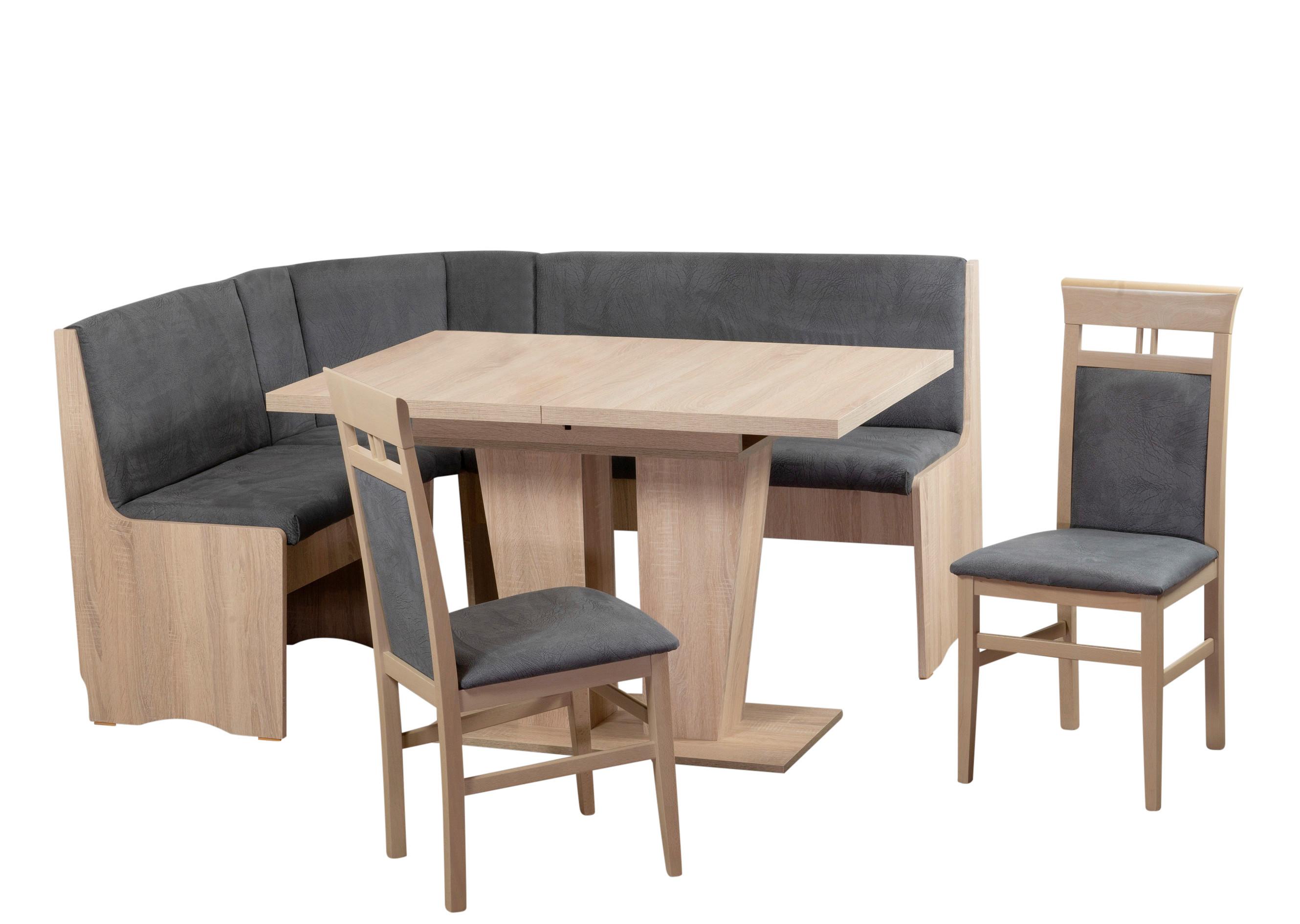 Eckbankgruppe Duisburg Veibso Titanic Grau/Eiche D. B: 125cm - Grau/Sonoma Eiche, KONVENTIONELL, Holz/Holzwerkstoff (125/89/165cm) - MID.YOU