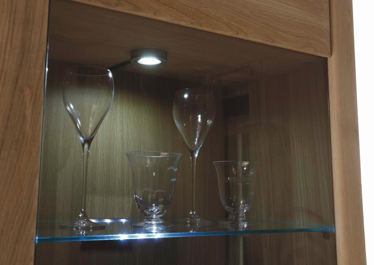 Vitrine Sena B: 69 cm Buchefarben - Buchefarben, Design, Glas/Holz (69/209/38cm) - Livetastic