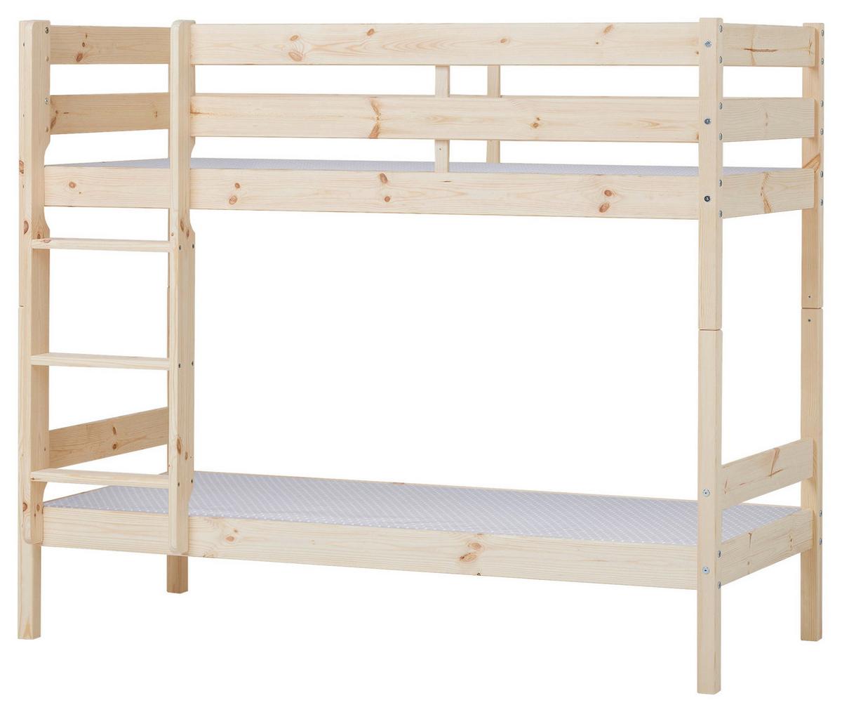 Etagenbett Eco Comfort Naturfarben 70x160cm - Naturfarben/Weiß, MODERN, Holz/Kunststoff (70/160cm) - MID.YOU