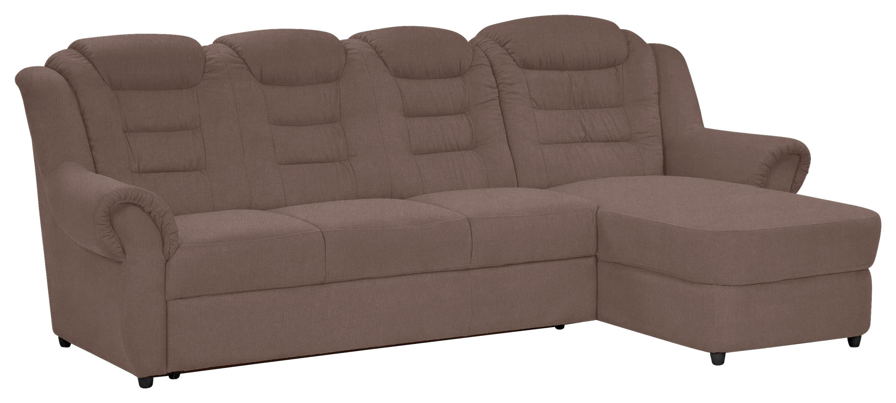 Ecksofa Boston Taupe Chenille - Taupe/Schwarz, KONVENTIONELL, Textil (262/165cm) - Livetastic