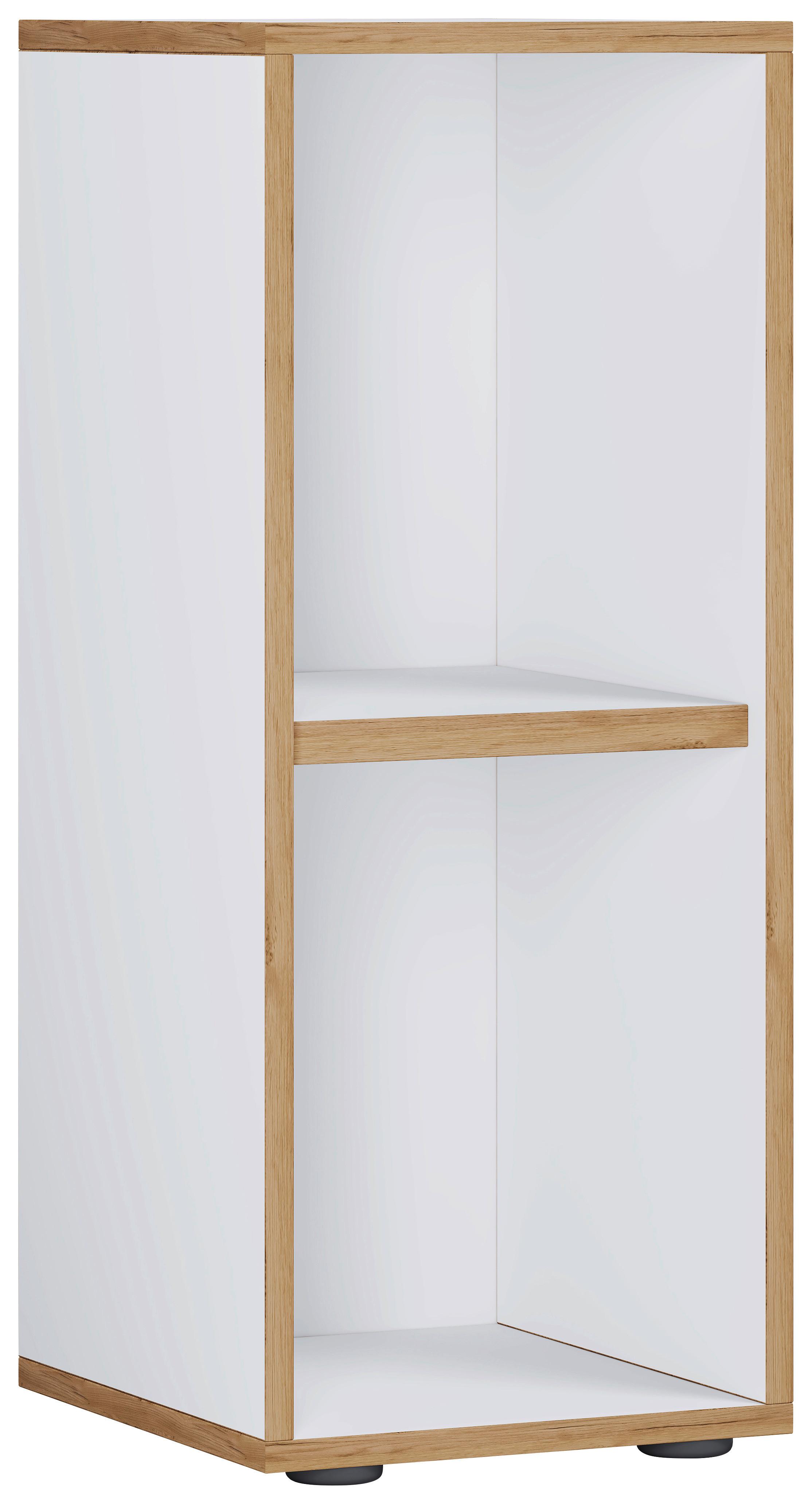 Regal Salia Weiß, Honigeiche Dekor B: 30cm - Honigeiche/Schwarz, Design, Holzwerkstoff (30/74/33cm) - MID.YOU
