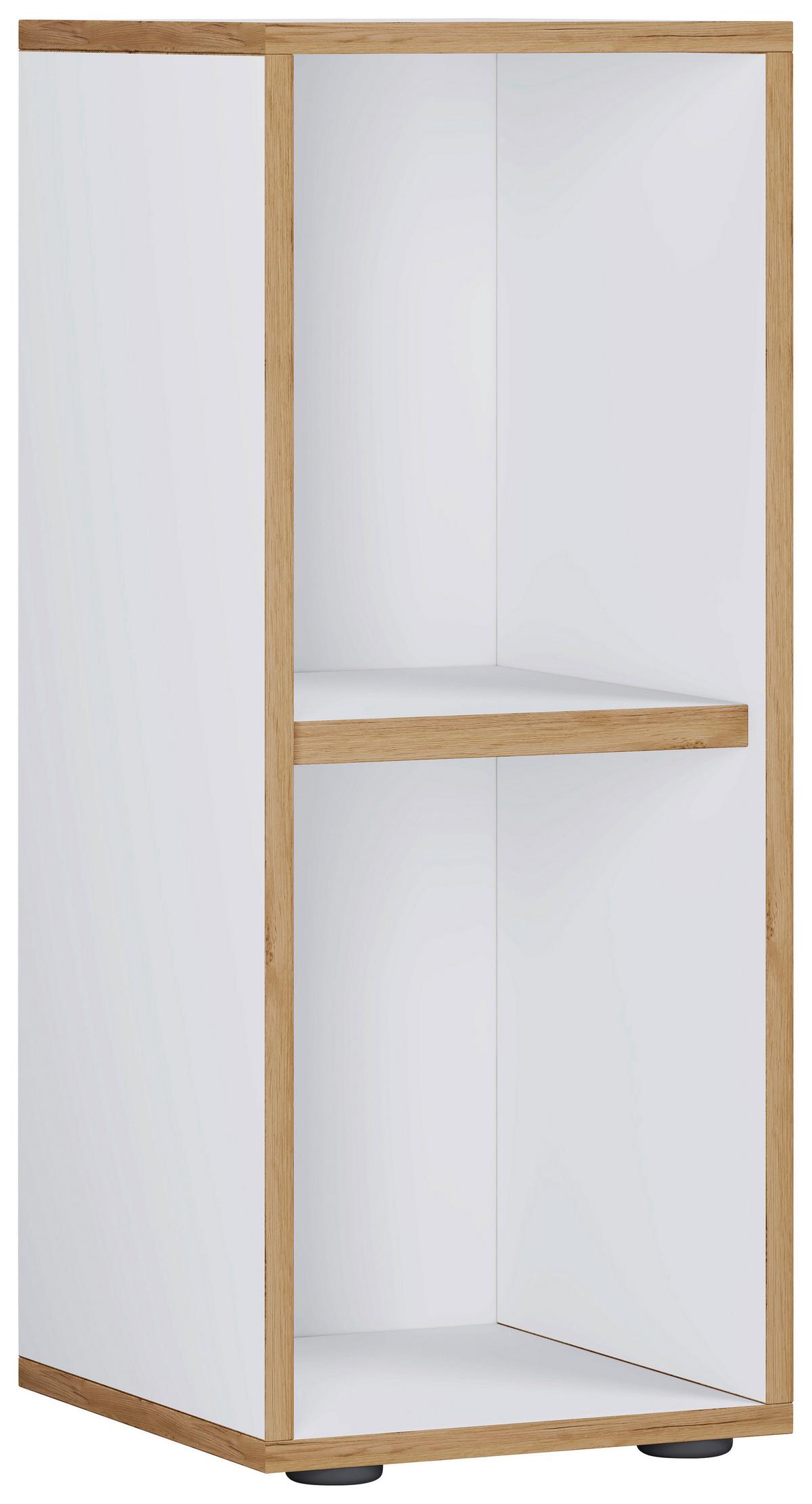 Regal Salia Weiß, Honigeiche Dekor B: 30cm - Honigeiche/Schwarz, Design, Holzwerkstoff (30/74/33cm) - MID.YOU