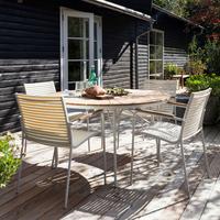 Gartensessel Stapelbar Mood Mood - Weiß/Teakfarben, Natur, Holz/Kunststoff (60/84/56cm) - Gardenson