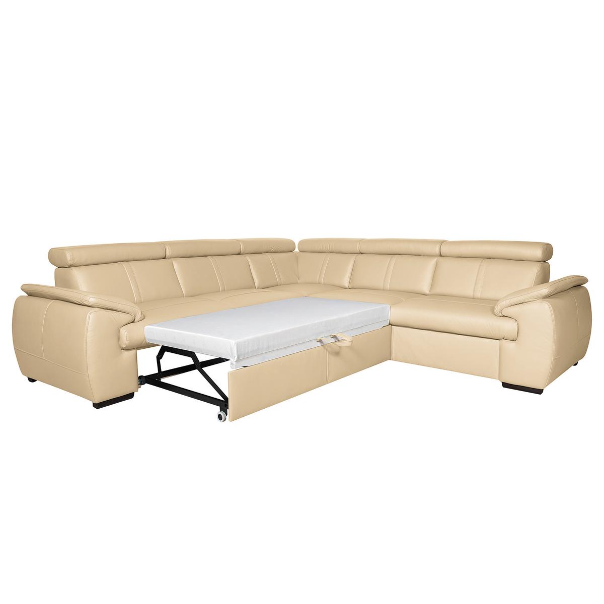 Ecksofa City Beige B: 265x265 Cm - Wengefarben/Beige, Design, Leder (265/265cm) - Livetastic