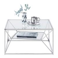 KONFERENČNÝ STOLÍK ANGEL II - chrómová, Modern, kov/sklo (70/38/70cm) - Mömax