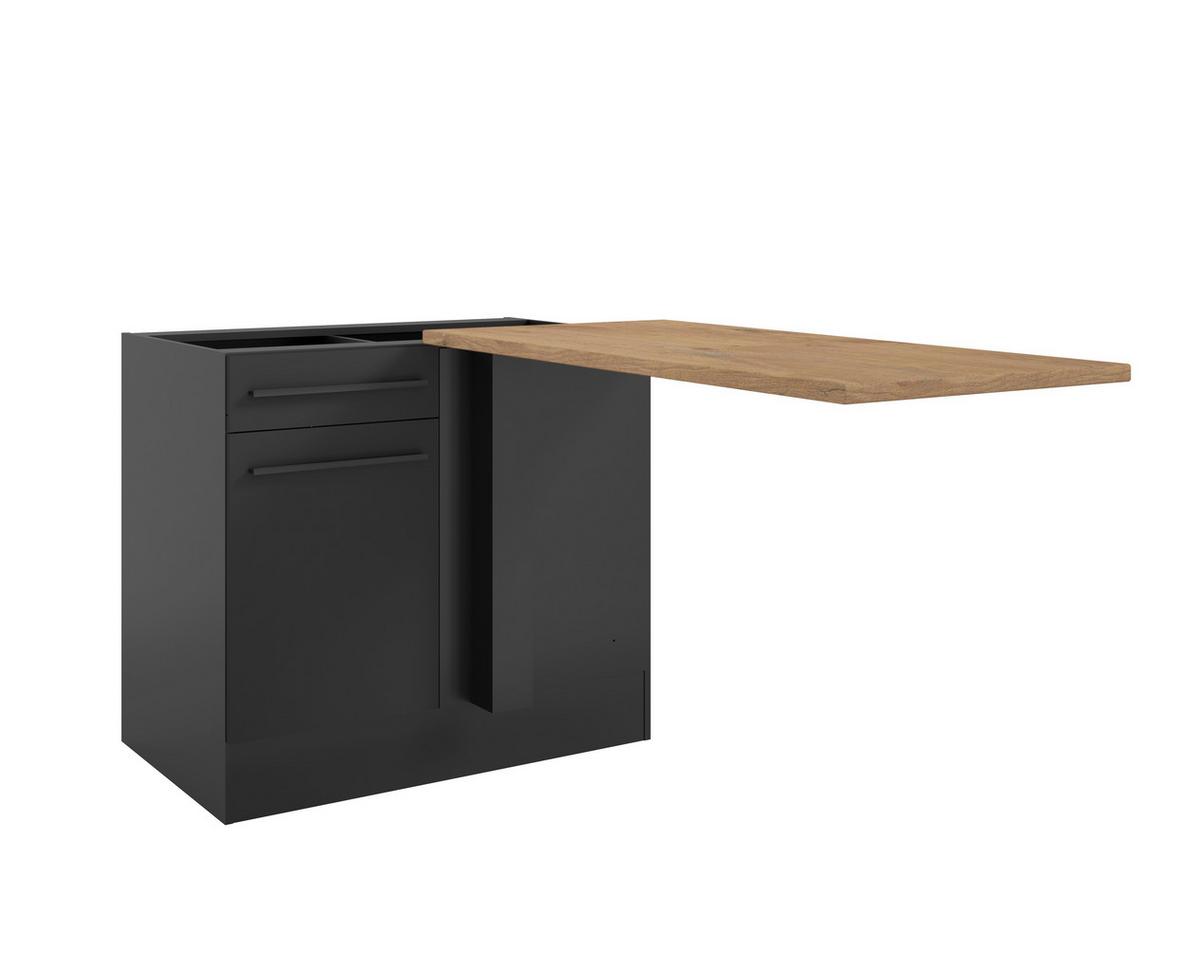 Eckküche Jazz 4 mit Geräten 320x175 cm Schwarz/Eiche Dekor - Eichefarben/Schwarz, Basics, Holzwerkstoff (320/175cm) - P & B