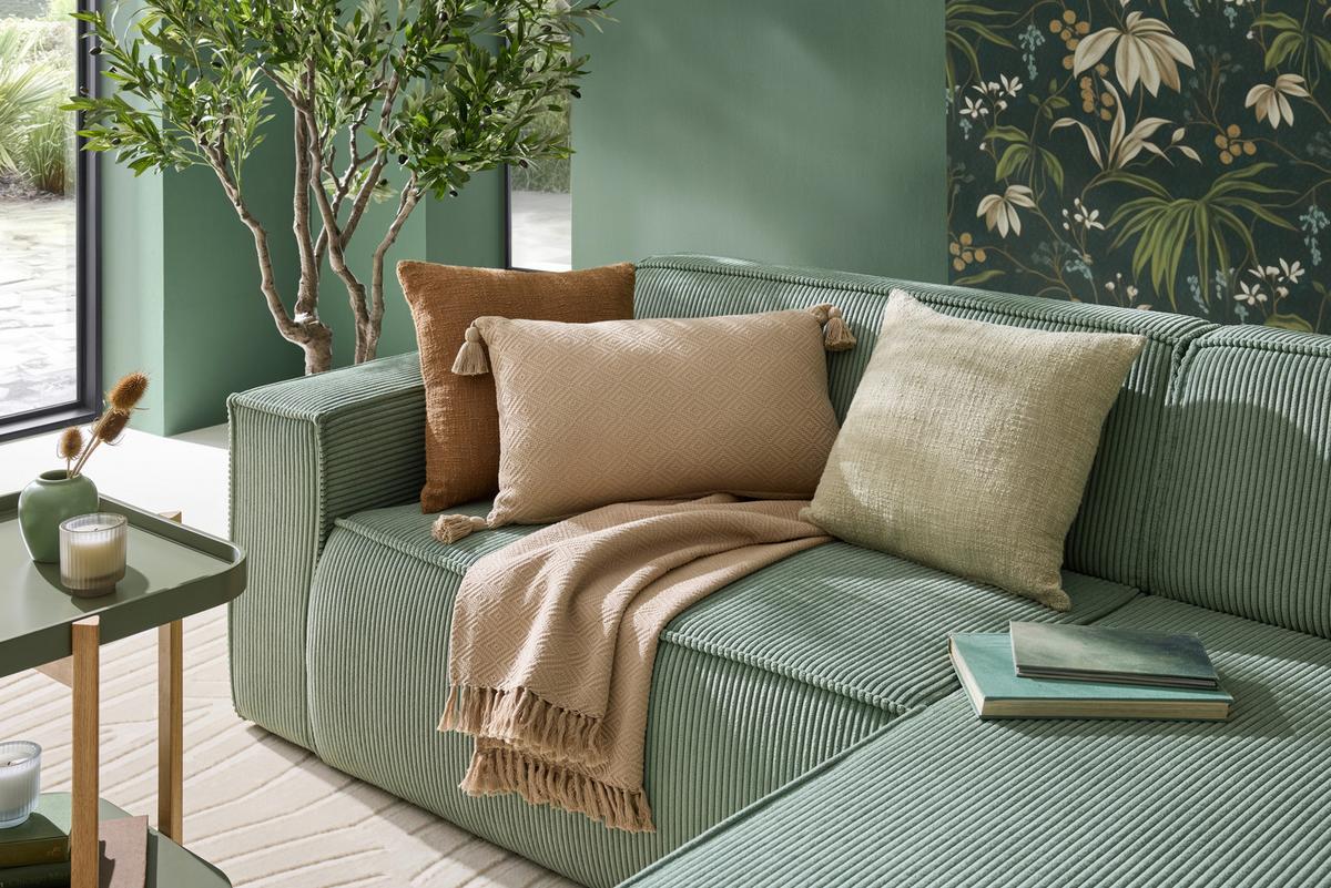 KOŽEŠINOVÝ KOBEREC BLATTA 3 - zelená, Konvenční, textil (160/220cm) - Mömax