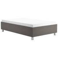 ČALOUNĚNÁ POSTEL FLAVIA - barvy stříbra/hnědá, Moderní, kompozitní dřevo/textil (140/200cm)