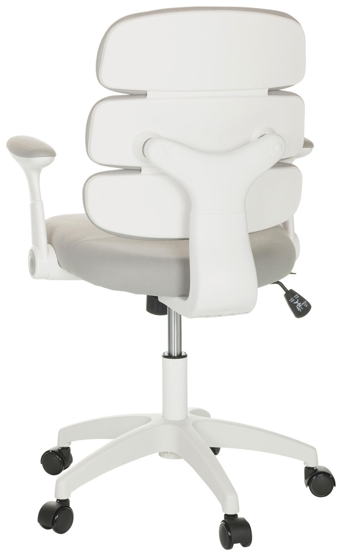 Jugenddrehstuhl Kid Ergolino W - Weiß/Grau, Basics, Kunststoff/Textil (62/86-97/62cm) - MID.YOU