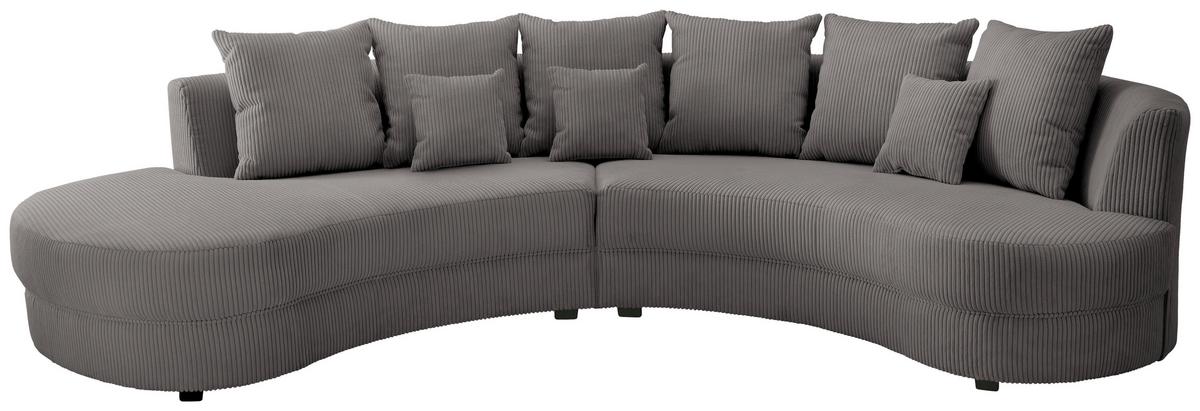 Wohnlandschaft Limoncello Grau S: 160x300 cm - Schwarz/Grau, Design, Textil (160/300cm) - Livetastic