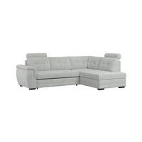 Ecksofa mit Schlaffunktion Falco new Grau 251x183 cm - Schwarz/Grau, KONVENTIONELL, Textil (251/183cm) - Ondega