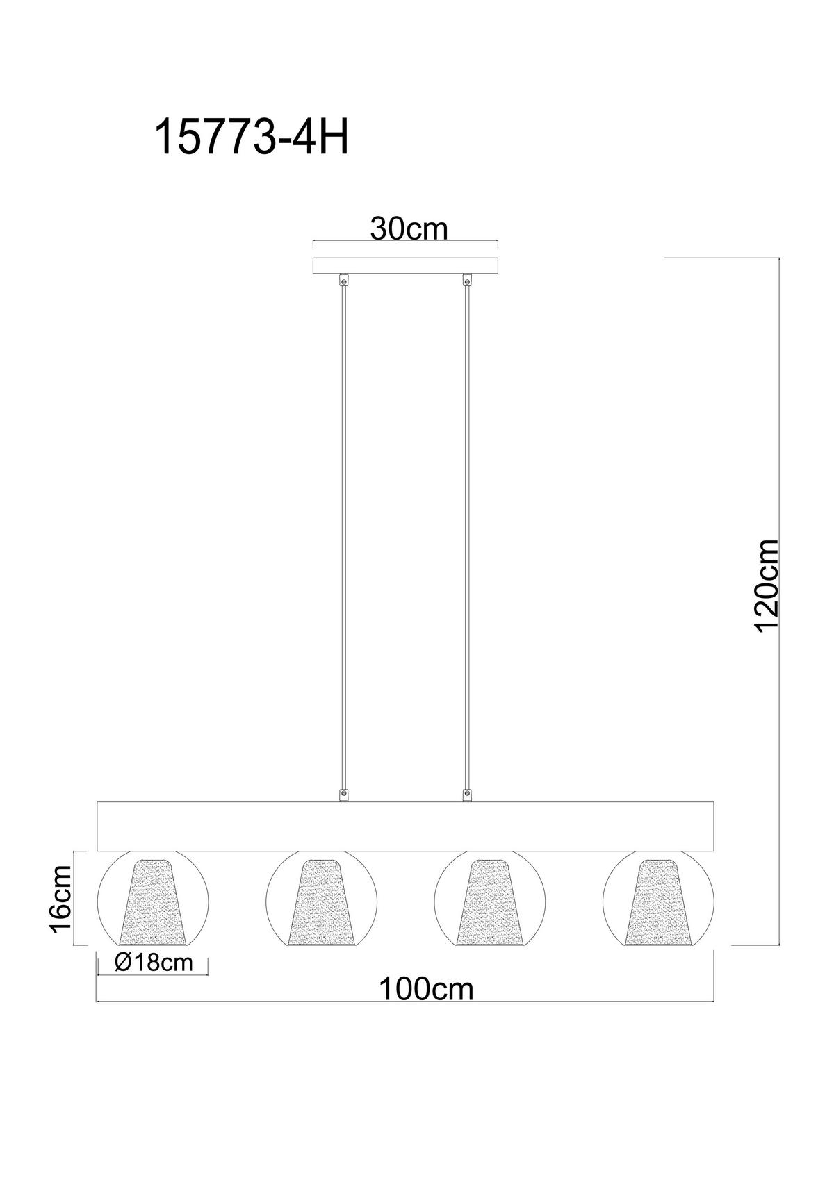 Hängeleuchte Barry L: 100 cm Klar Schwarz Dunkelbraun - Klar/Dunkelbraun, Basics, Glas/Holzwerkstoff (100/18/120cm) - Globo