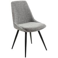Esszimmerstuhl Corinna Grau Gepolstert - Schwarz/Grau, MODERN, Holz/Textil (49/88/59cm) - MID.YOU