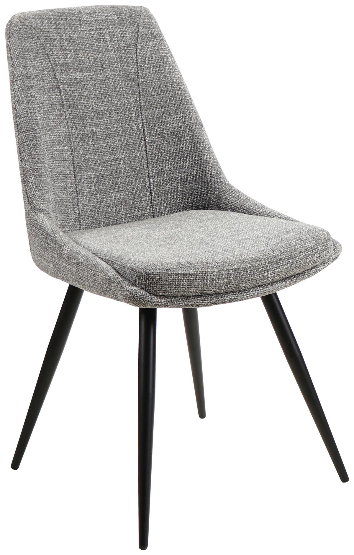 Esszimmerstuhl Corinna Grau Gepolstert - Schwarz/Grau, MODERN, Holz/Textil (49/88/59cm) - MID.YOU