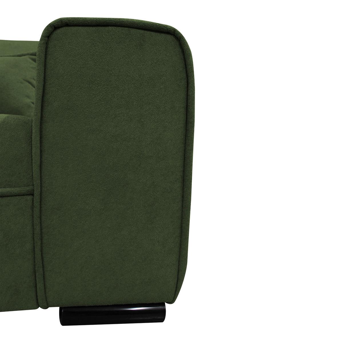 Ecksofa Classic Grün 175x270 cm - Schwarz/Grün, Design, Textil (175/270cm) - MID.YOU