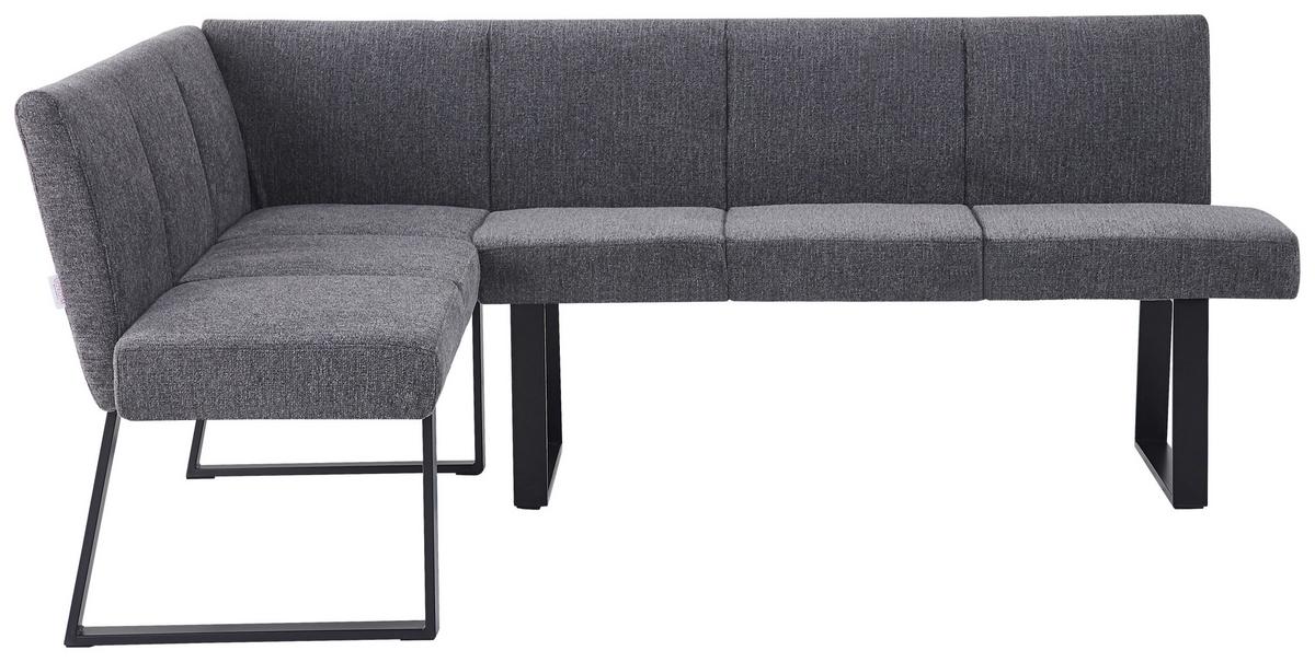 Eckbank Anthrazit/metallbeine Terri 150x190 Cm - Anthrazit/Schwarz, MODERN, Textil/Metall (150/190cm) - MID.YOU