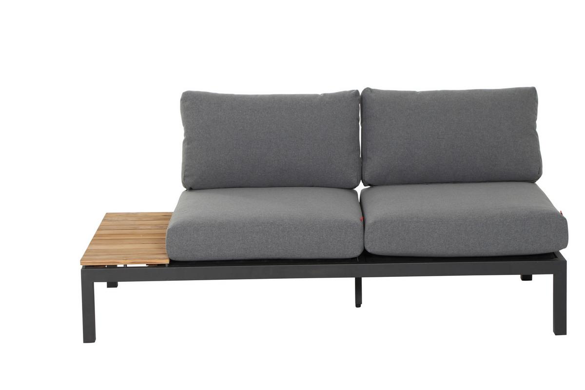Loungegarnitur 4-Tlg Teakholz/Metall mit Kissen - Anthrazit/Grau, KONVENTIONELL, Holz/Textil (252/84/252cm) - Siena Garden
