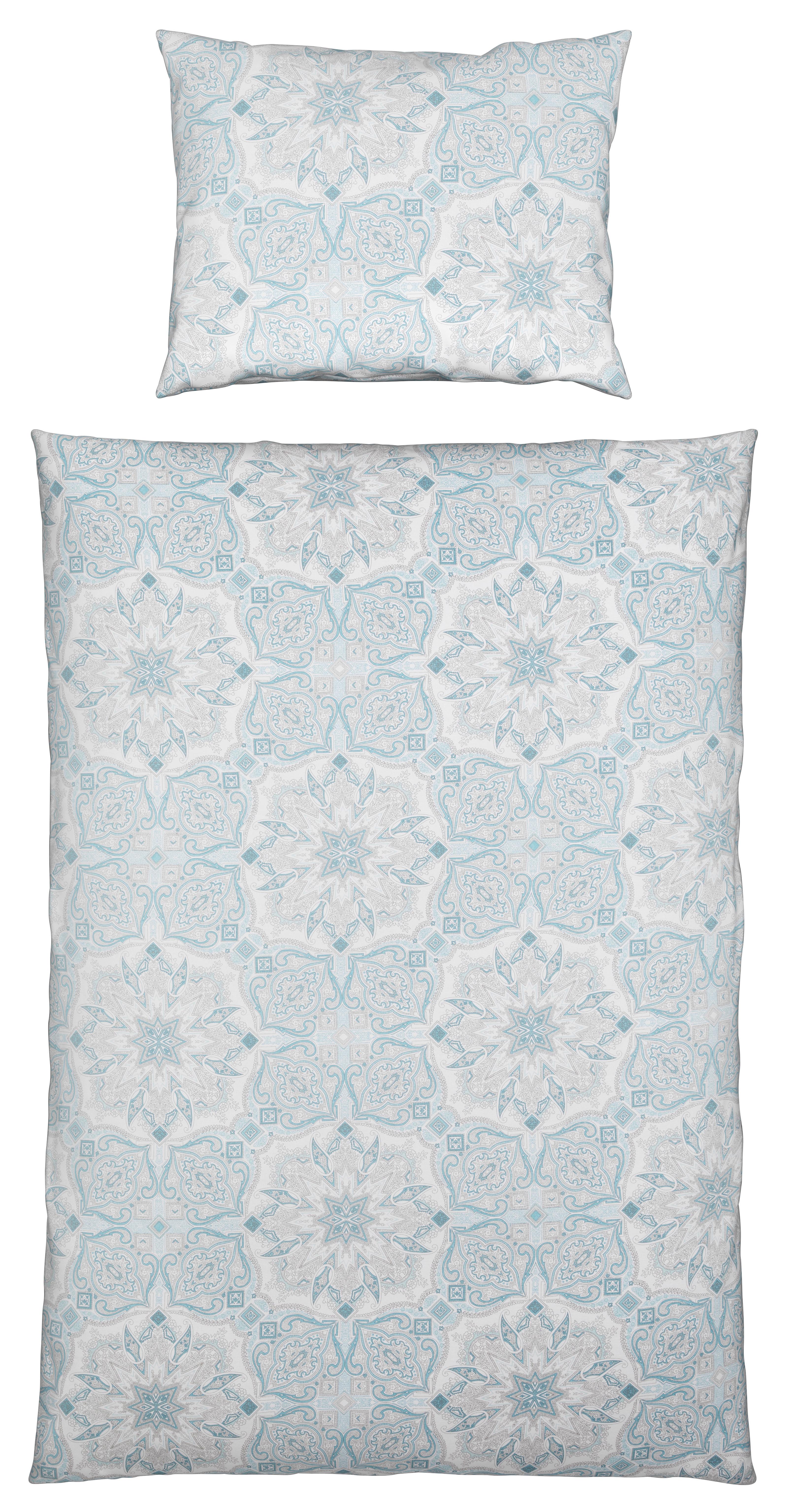 Bettwäsche Lillehammer - Blau/Grau, MODERN, Textil - Luca Bessoni