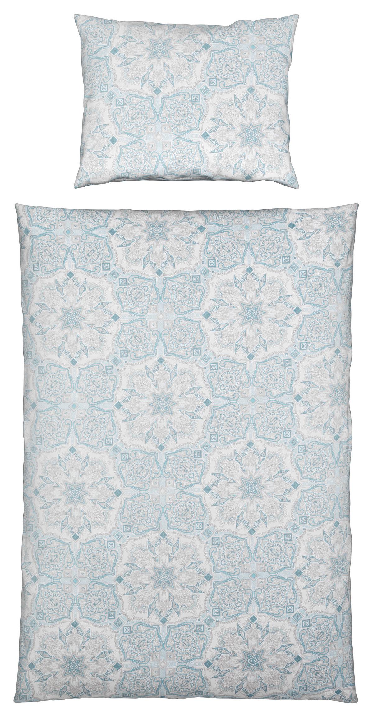 Bettwäsche Lillehammer - Blau/Grau, MODERN, Textil - Luca Bessoni