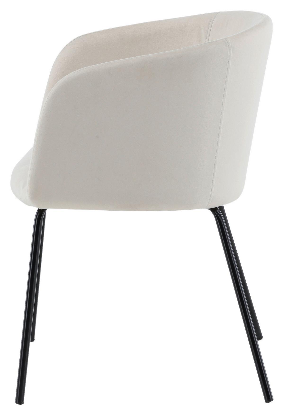 Armlehnstuhl Berit - Beige/Schwarz, Design, Holz/Textil (55/78/55cm) - Livetastic