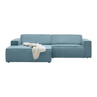 Rohová sedačka LOFT, ľavá, tyrkysový menčester - čierna/svetlozelená, Modern, textil/plast (172/265cm) - Mömax