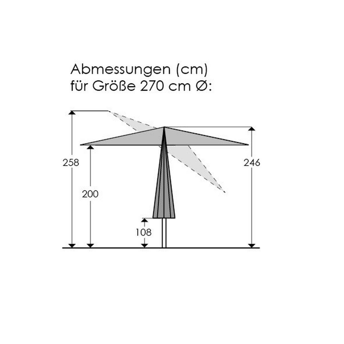 Sonnenschirm Sevilla BxHxT: 270x270x246 cm Silbergrau - Anthrazit/Silberfarben, Basics, Textil/Metall (270/270/246cm) - Schneider