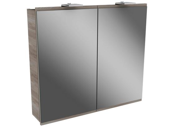 Spiegelschrank mit Türdämper + Led Lima B: 80cm Esche Dekor - MODERN, Glas/Holz (80/73/15,5cm) - Fackelmann Spiegelschrank mit Türdämper + Led Lima B: 80cm Esche Dekor - MODERN, Glas/Holz (80/73/15,5cm) - Fackelmann