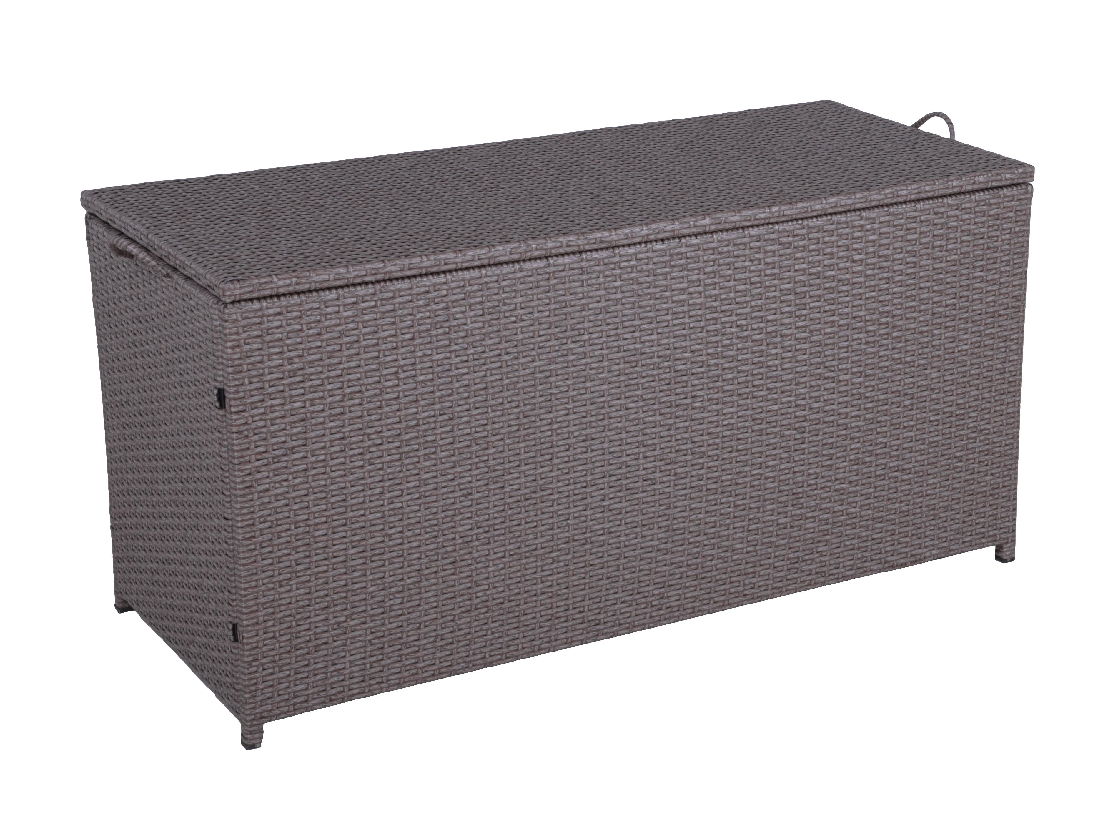 Kissenbox Patras - Schwarz/Braun, Basics, Kunststoff/Metall (50/60/120cm) - Gardenson