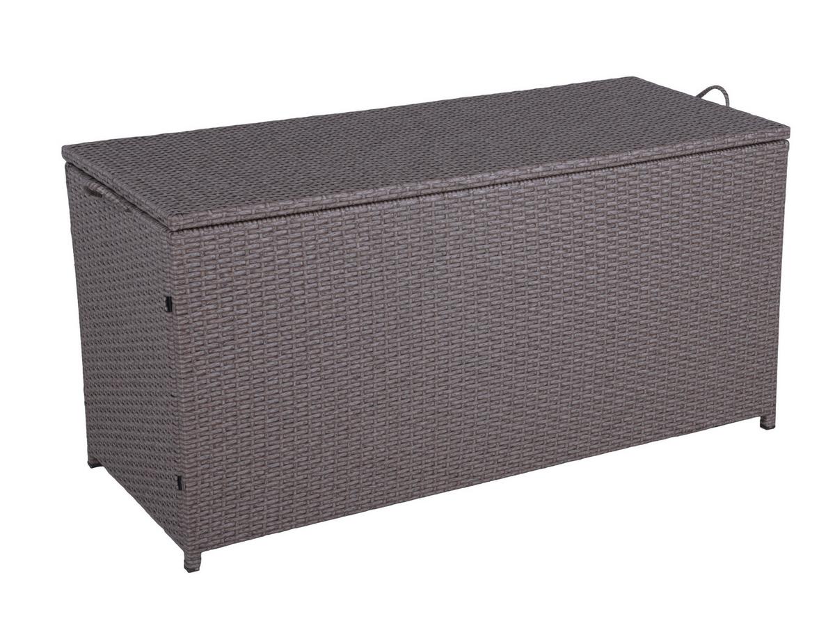 Kissenbox Patras - Schwarz/Braun, Basics, Kunststoff/Metall (50/60/120cm) - Gardenson