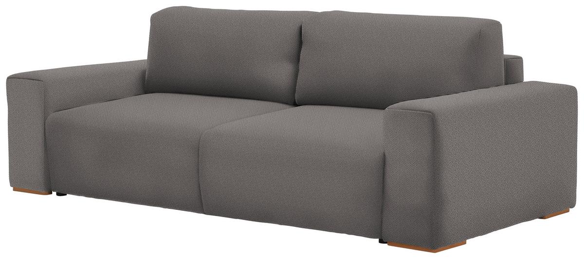 Schlafsofa Vouge Grau BxHxT: 255x86x123 cm - Buchefarben/Schwarz, KONVENTIONELL, Textil (255/86/123cm) - Livetastic