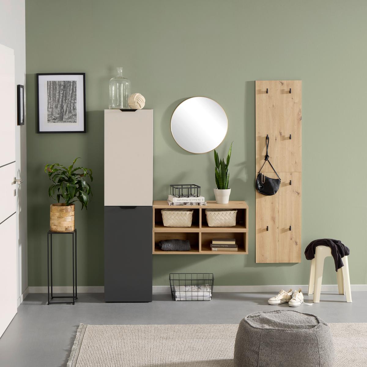 GARDEROBE CIAO SET 4 - Kaschmir/Eiche Artisan, MODERN, Holzwerkstoff (160/181/37,9cm)
