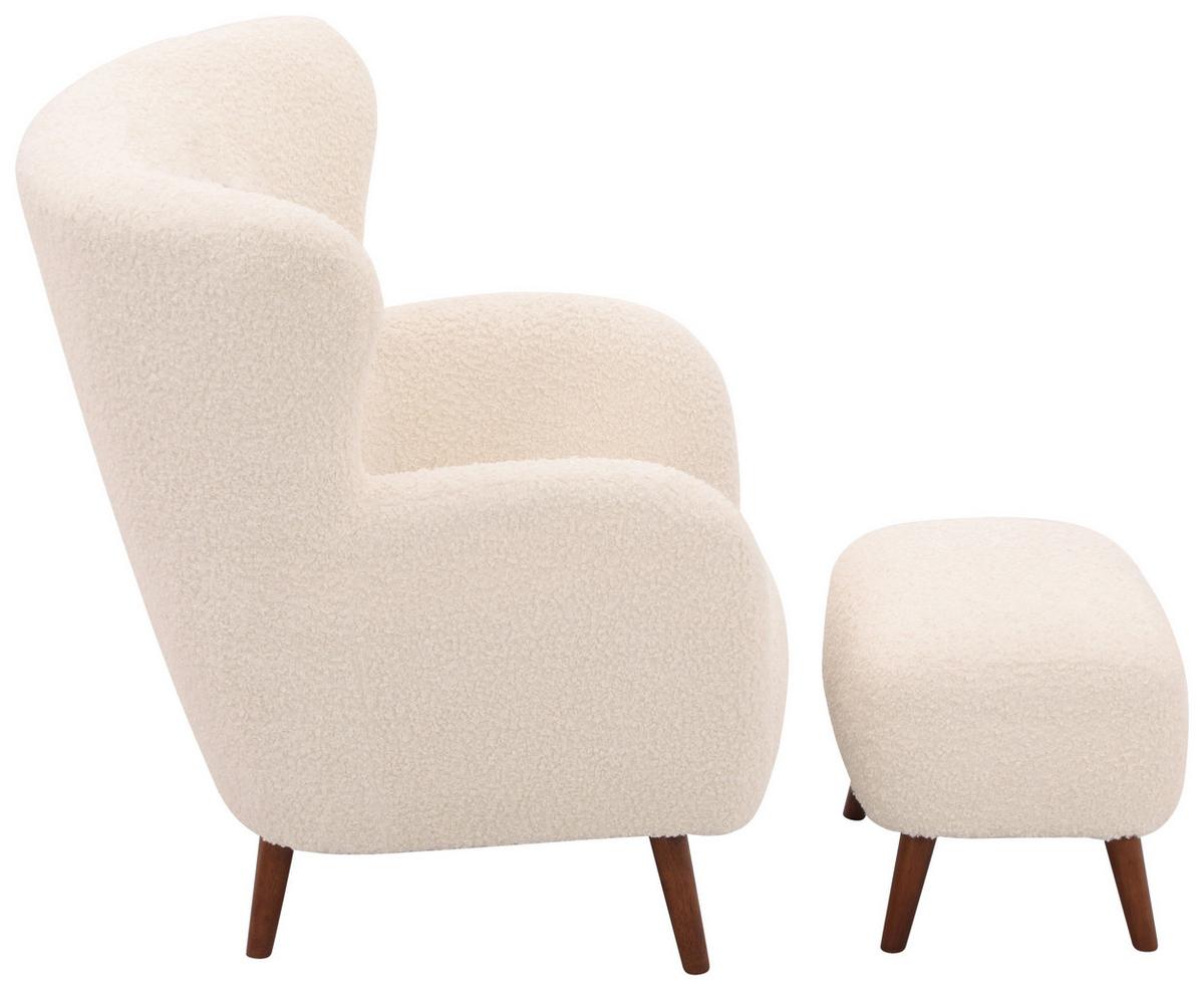 Sesselset Savoy Weiß B: 90 cm - Kastanienfarben/Weiß, Design, Holz/Textil (90/98/88cm) - Livetastic