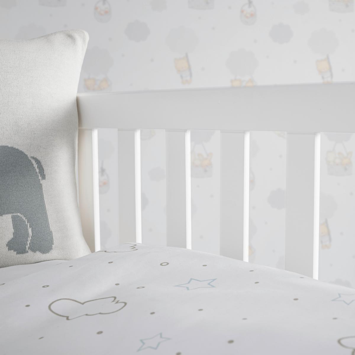 Postýlka s příčkami LOU bílá - bílá/barvy borovice, Moderní, dřevo (144/75/87cm) - Bessagi Kids