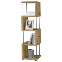 STOJACÍ REGÁL STICKS - čierna/farba duba, Modern, kompozitné drevo/plast (33/126/33cm) - Mömax