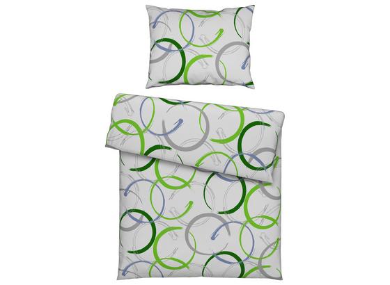 Bettwäsche Adelheid - Taupe/Blau, KONVENTIONELL, Textil - Ombra