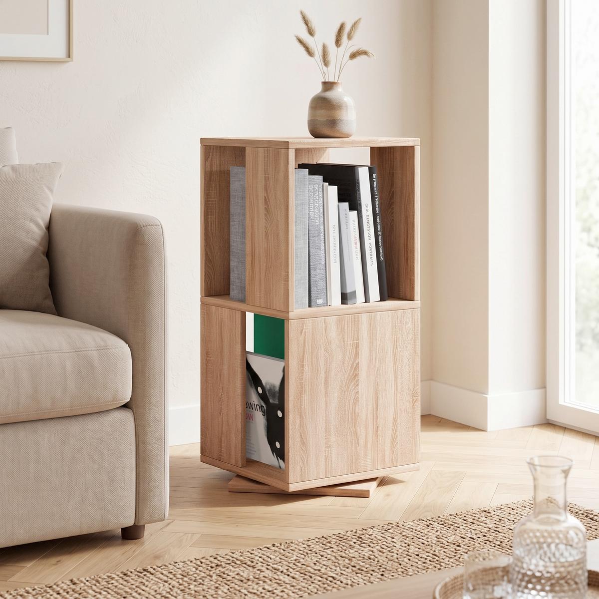 Standregal drehbar Stifta L B: 34 cm Sonoma Eiche Dekor - Sonoma Eiche, Basics, Holzwerkstoff (34/74/34cm) - MID.YOU
